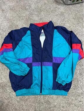 Santana Vintage 90s Colorblock Windbreaker Jacket size Medium/Large